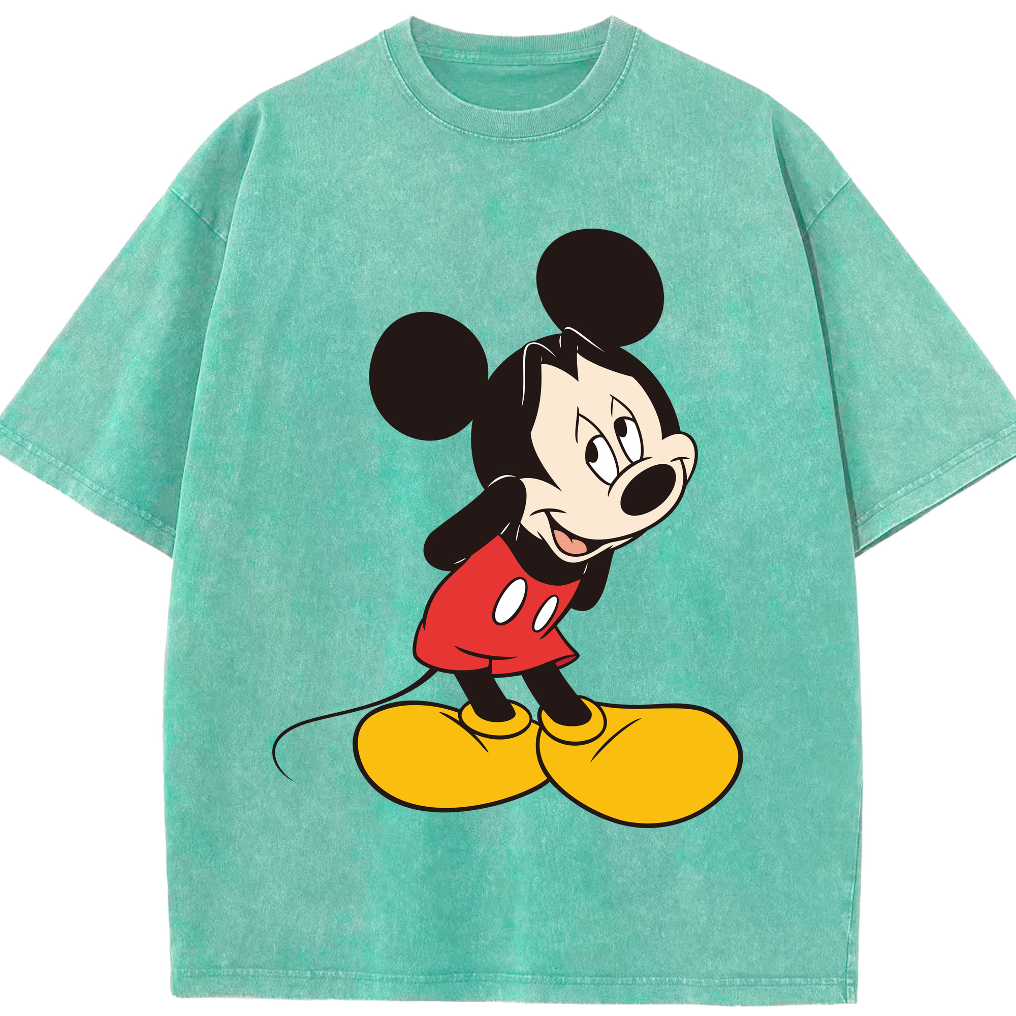 （画像用） ミッキーマウス Mickey Mouse 綿100% ヴィンテージ風 半袖Tシャツ（フロントプリント）